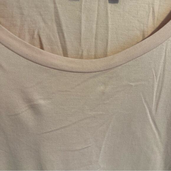 Theory Light Pink Cotton Basic Scoop Neck Long Sleeve Tee Medium - Picture 8 of 12